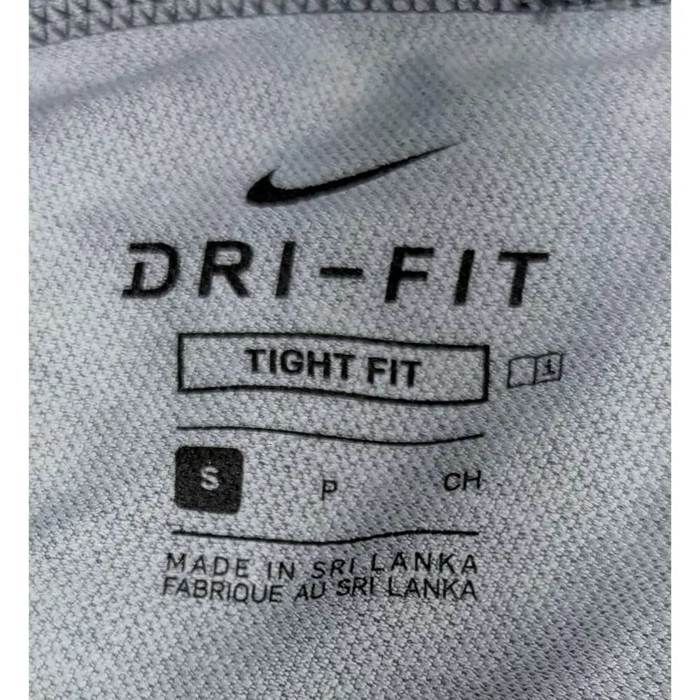 Nike Pro Dry Fit Tight Fit Mens S Heather Gray 3/4 Leggings Pull On Logo NWOT